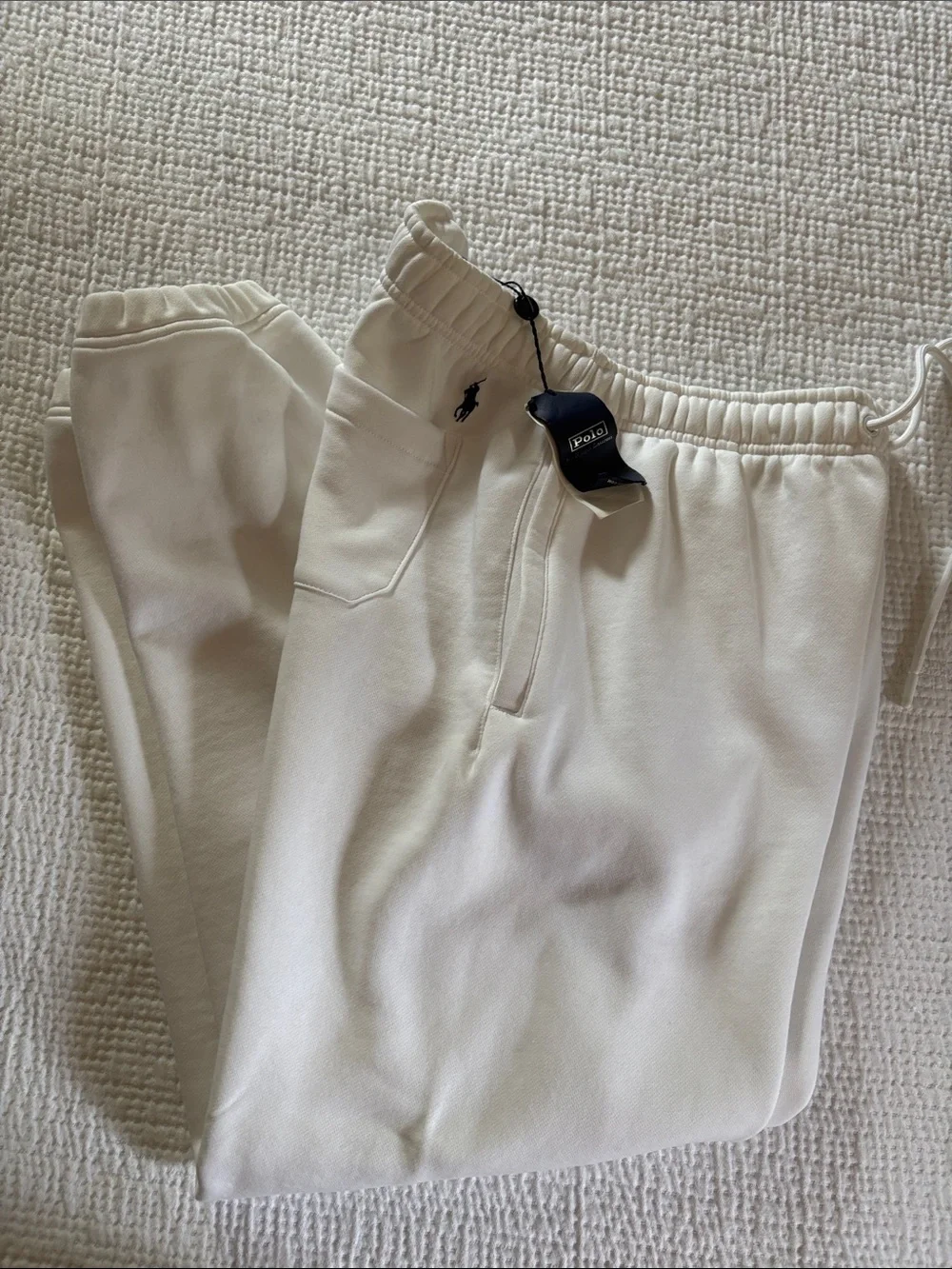 Polo by Ralph Lauren White USA Sweatpants with Navy Embroidery